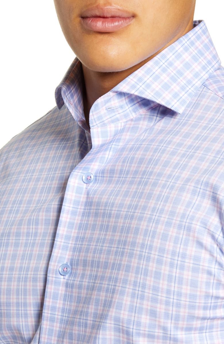 Lorenzo Uomo Trim Fit Stretch Plaid Dress Shirt, Alternate, color, 