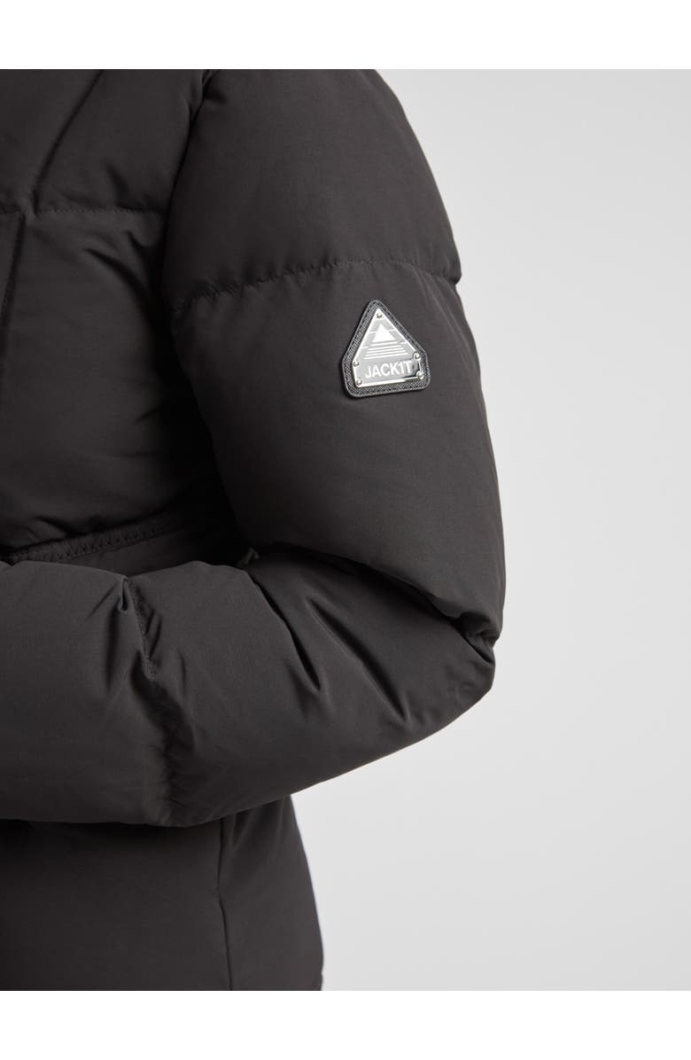 JACK1T Black Star Extra Long Down Coat, Alternate, color, Black