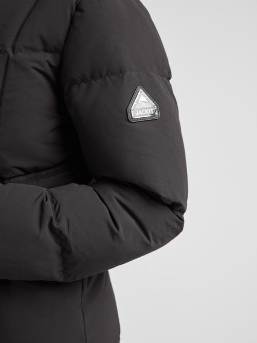 Jack1t Black Star Extra Long Down Coat In Black