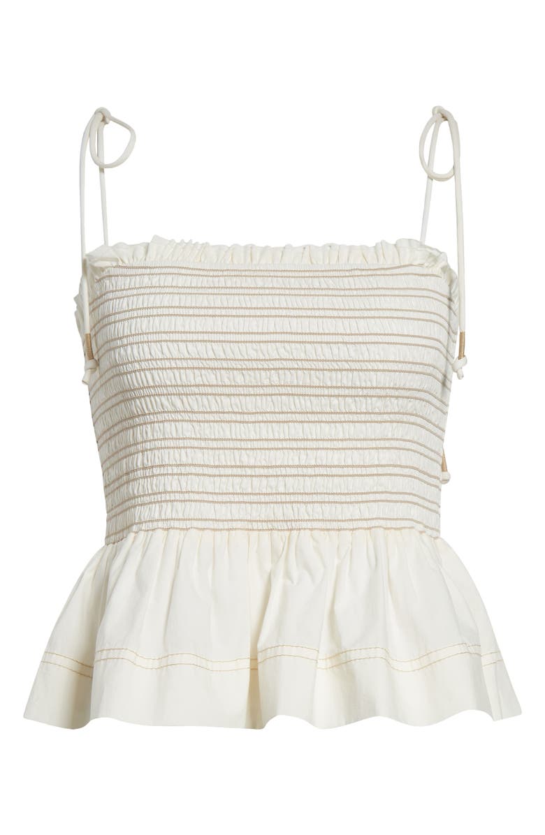 Veronica Beard Ophelia Smock Cotton Top, Alternate, color, Dove