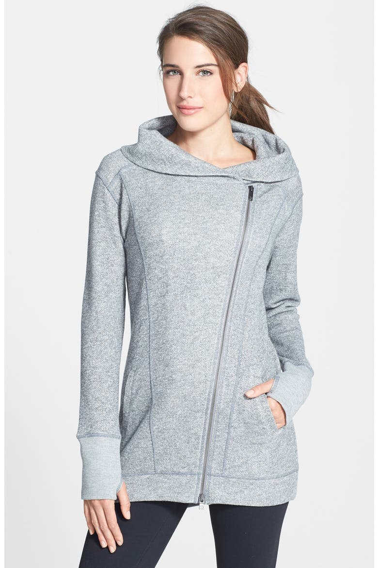'Collar Crush' French Terry Front Zip Jacket, Main, color, GREY MONUMENT HEATHER