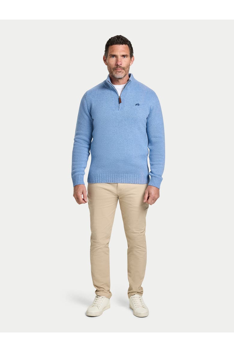 Chunky Fleck Quarter Zip Knit Sweater, Alternate, color, Chambray