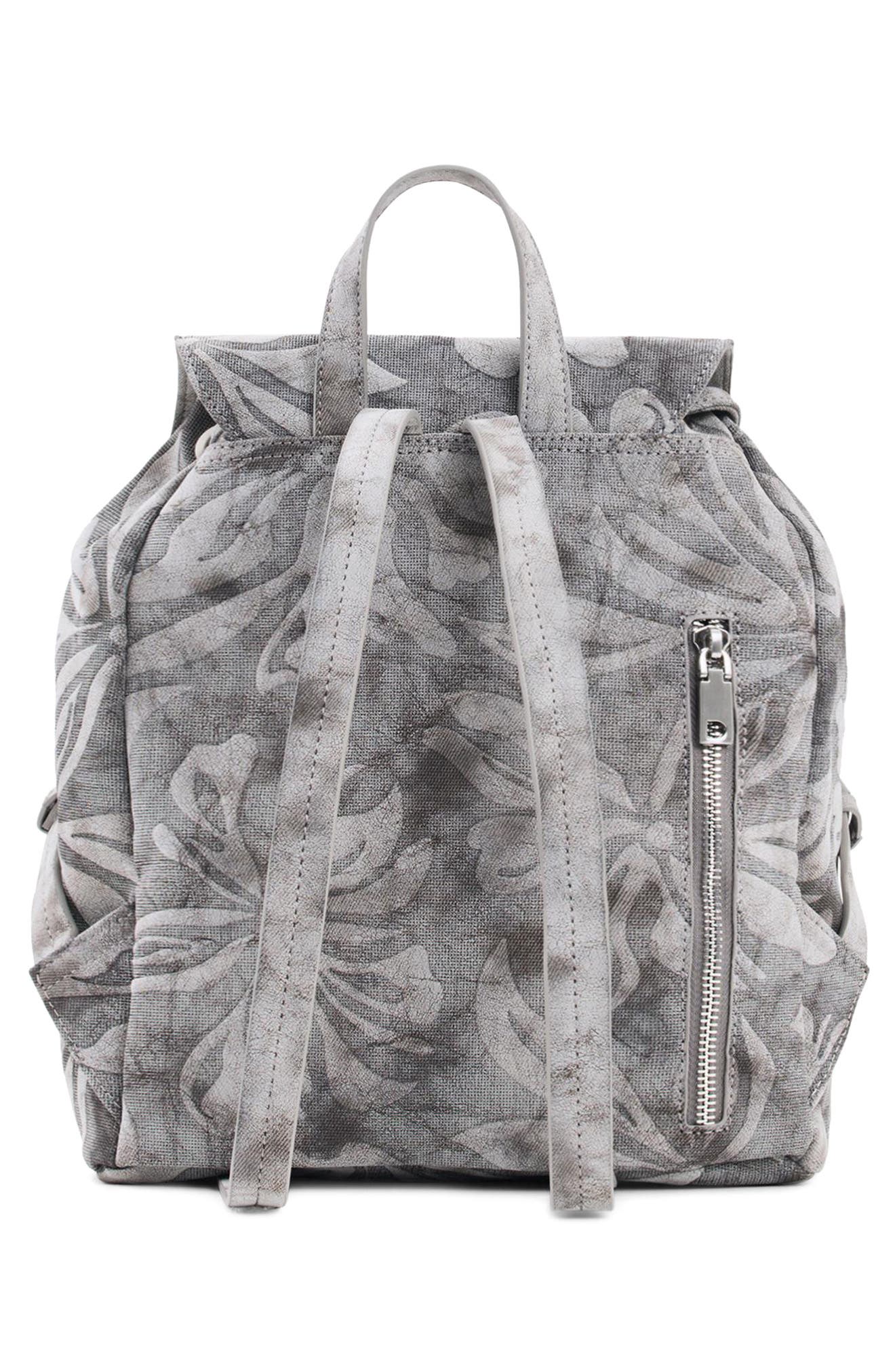 Desigual Mini Floral Backpack, Alternate, color, Obsidian