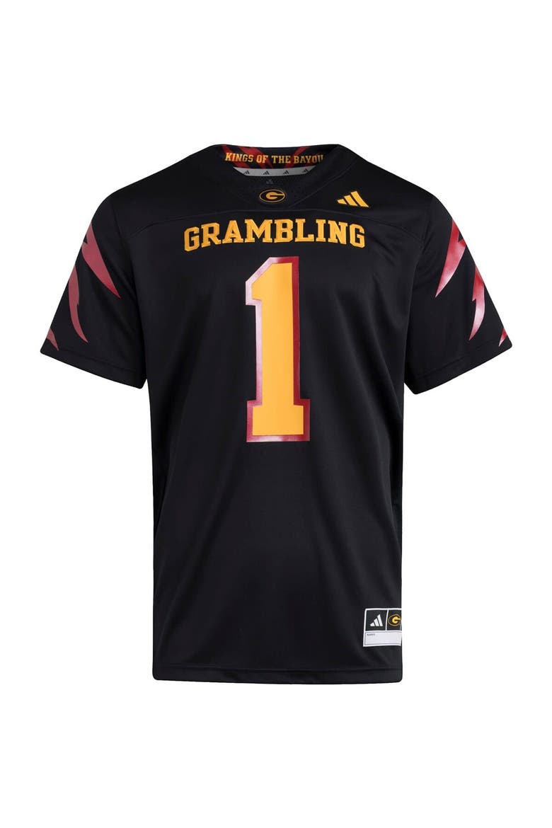 Men's adidas Black Grambling Tigers Premier Strategy Jersey, Alternate, color, Black