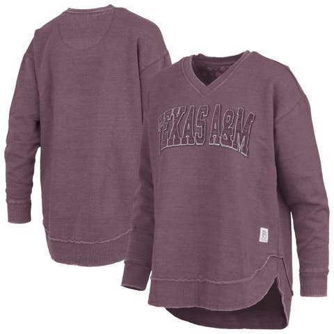 Women's Pressbox Maroon Texas A&M Aggies Westin Poncho V-Neck Pullover Sweatshirt