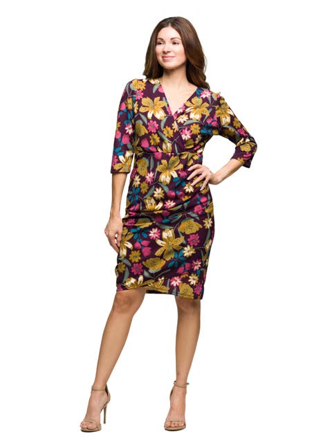 Floral Print Faux Wrap Dress