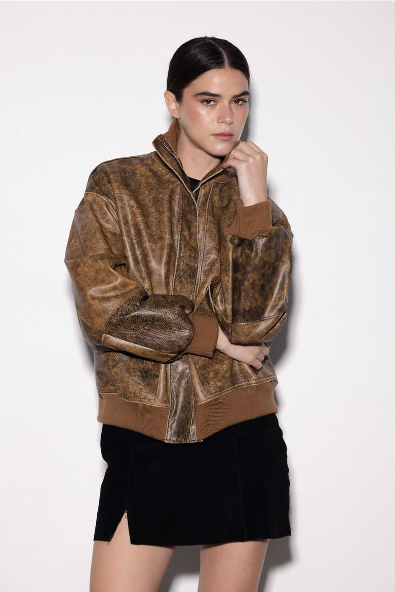 Natura Vintage Leather Jacket, Alternate, color, Vintage