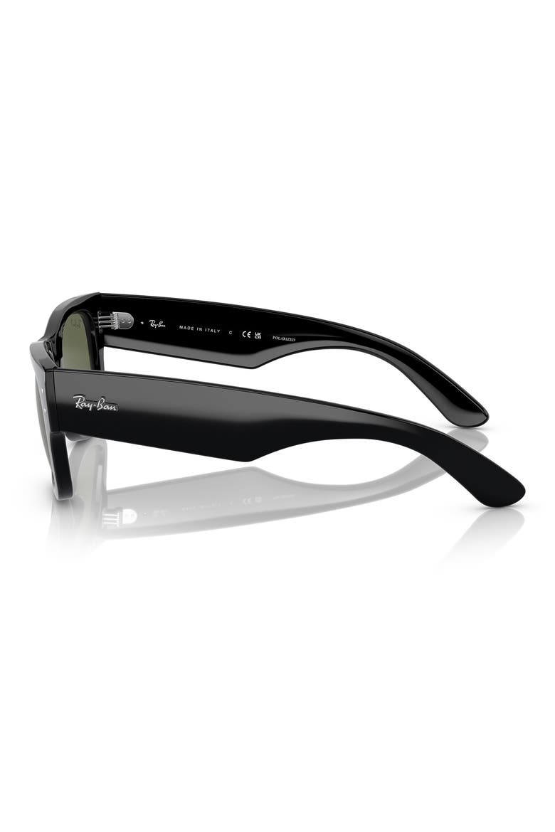 Mega Wayfarer 51mm Polarized Sunglasses, Alternate, color, BLACK