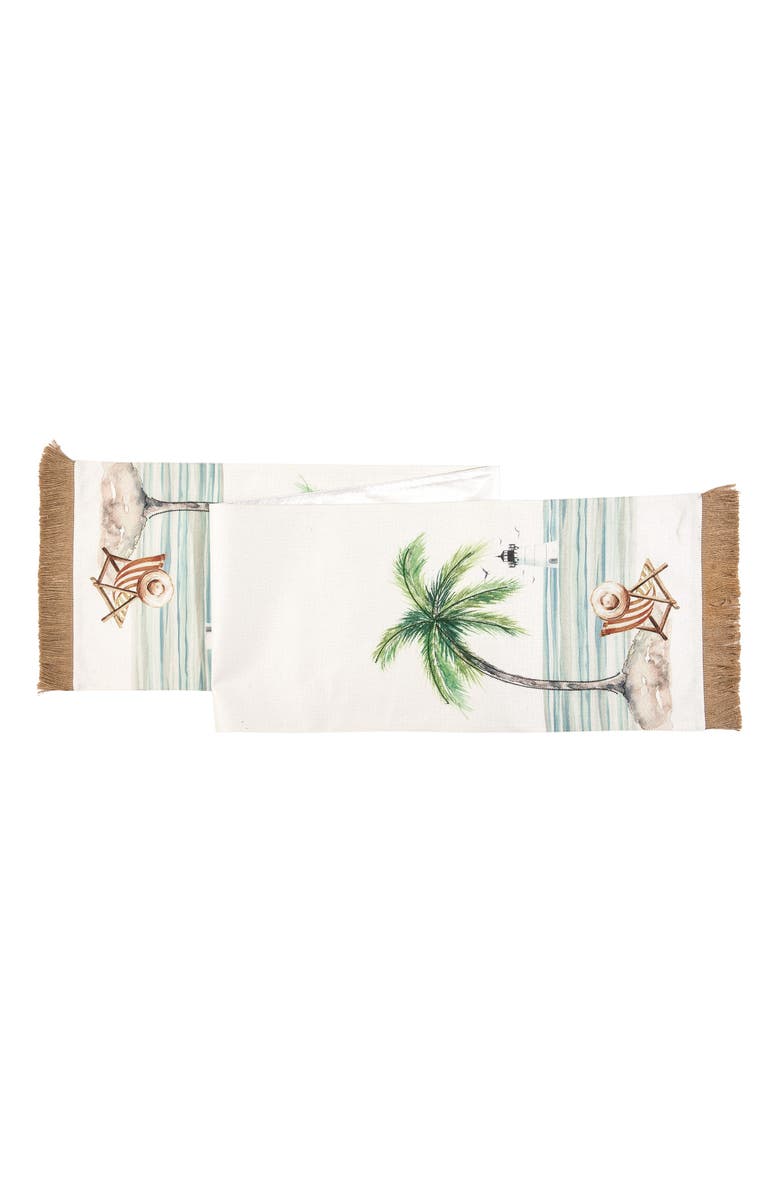 C&F Home Life Is Better At The Beach Embroidered Dining Table Runner, Main, color, Blue