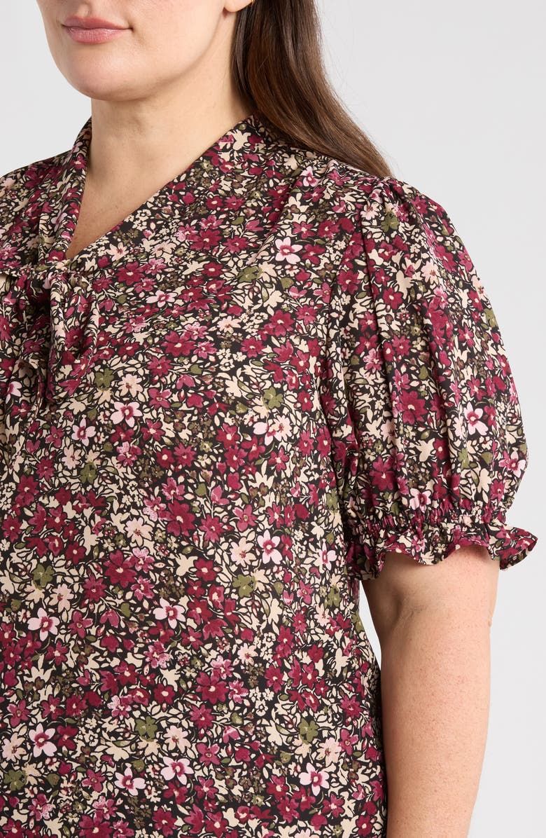 Jones New York Tie Neck Puff Sleeve Top, Alternate, color,