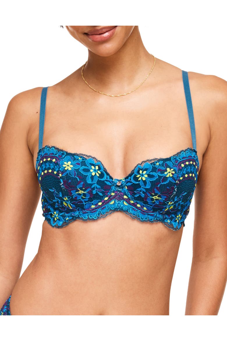 Nicholette Contour Balconette Bra, Main, color, Floral blue