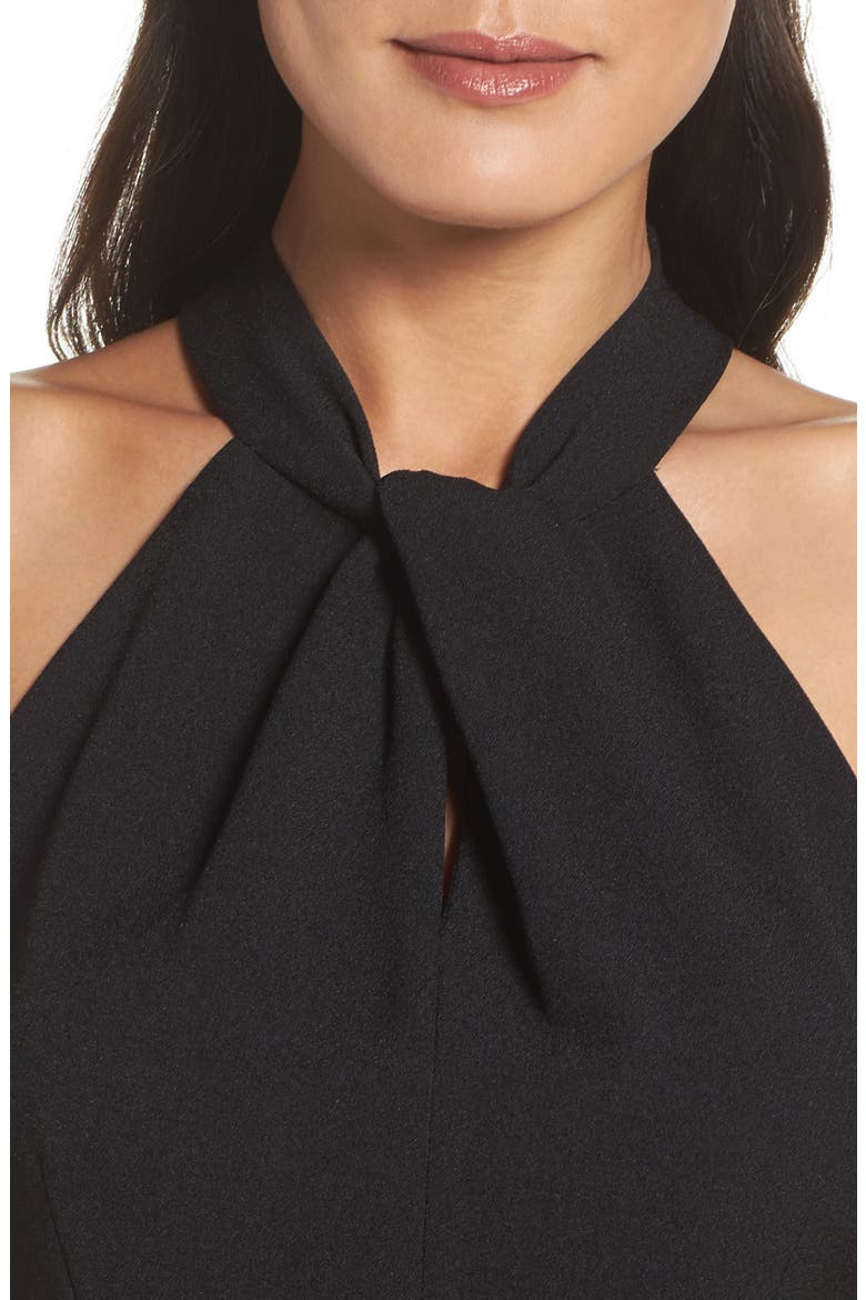Halter Neck Wide Leg Jumpsuit, Alternate, color, BLACK