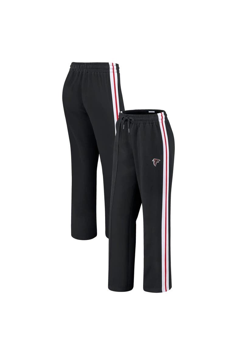 Women's WEAR by Erin Andrews Black Atlanta Falcons Color-Block Straight Leg Pants, Main, color, Black