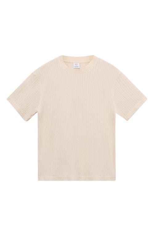 Mango Stripe Jersey T-shirt In White
