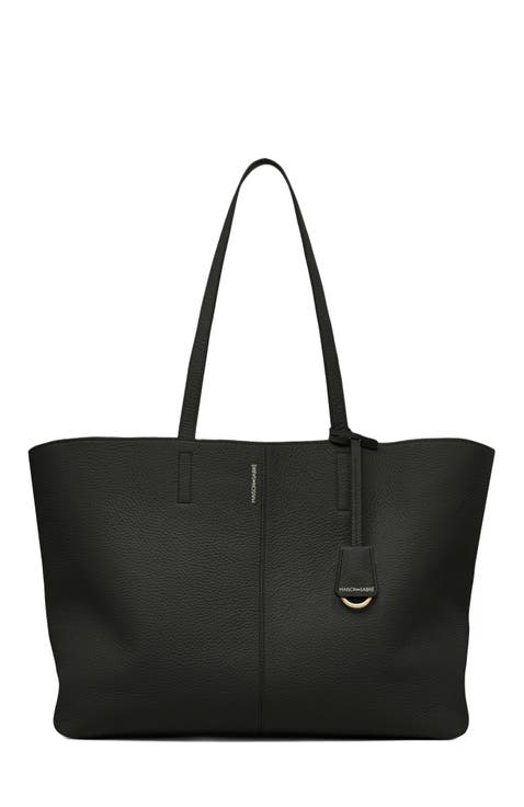 Large Leather Zipped Soft Tote