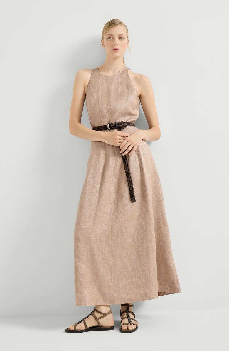 Brunello Cucinelli Sparkling twill dress, Alternate, color, Antique Pink