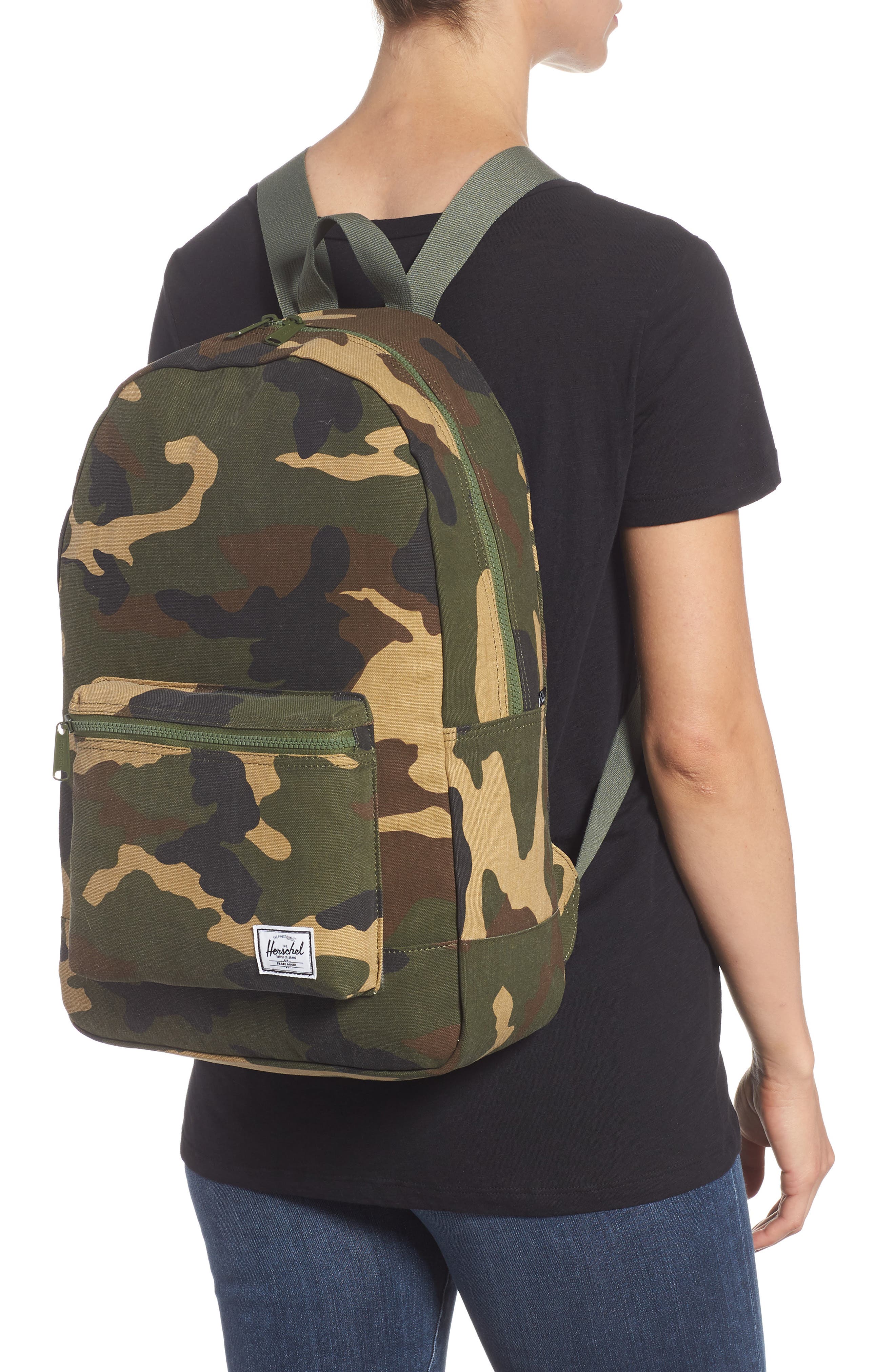 Cotton Casuals Daypack Backpack, Alternate, color, WOODLAND CAMO