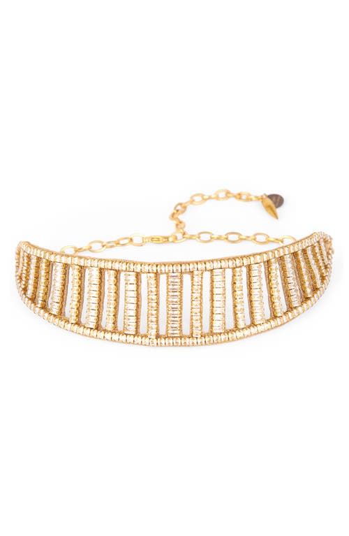 Deepa Gurnani Meinder Crystal Embellished Choker In Gold