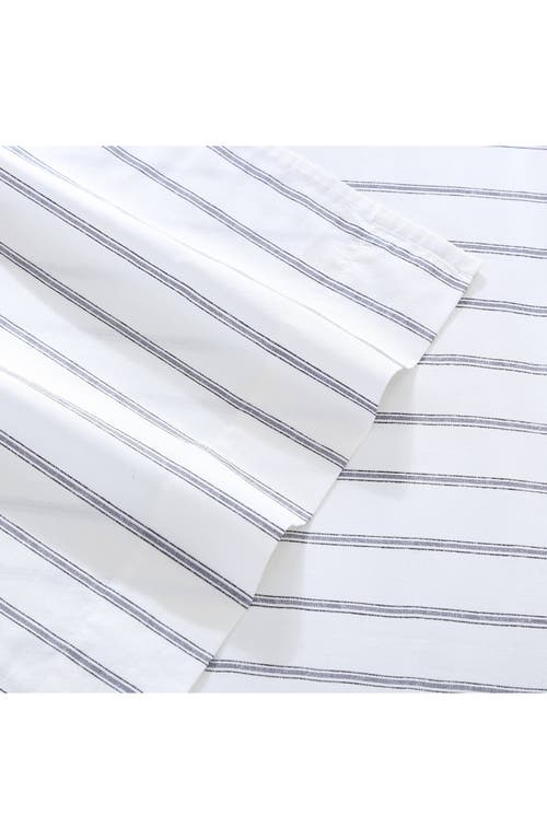 Stone Cottage Trenton Stripe 200 Thread Count Cotton Percale Sheet Set In White