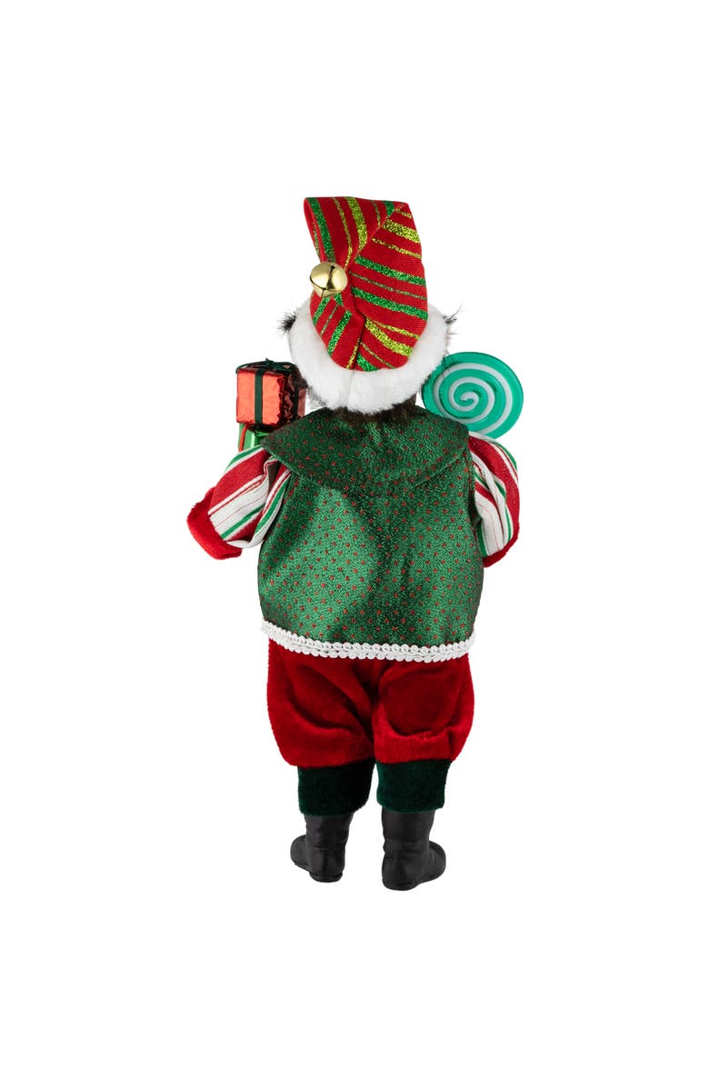 Northlight Lollipop Elf with Gifts Christmas Figure - 12", Alternate, color, Green