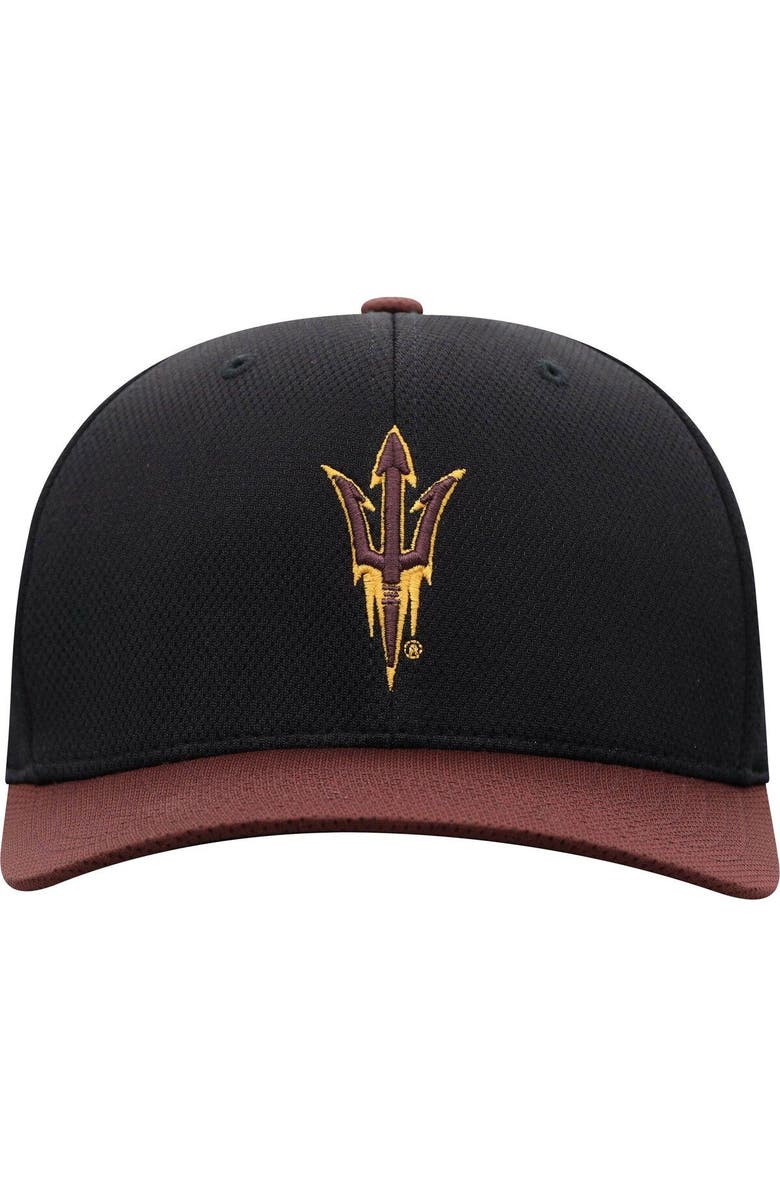 TOP OF THE WORLD Men's Top of the World Black/Maroon Arizona State Sun Devils Two-Tone Reflex Hybrid Tech Flex Hat, Alternate, color, 