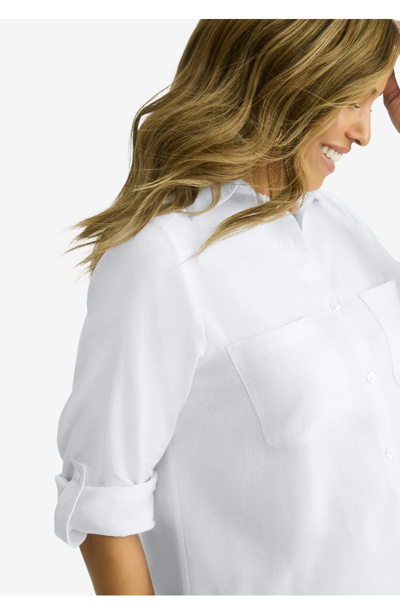 Jessica London Linen Mega Tunic, Alternate, color, White