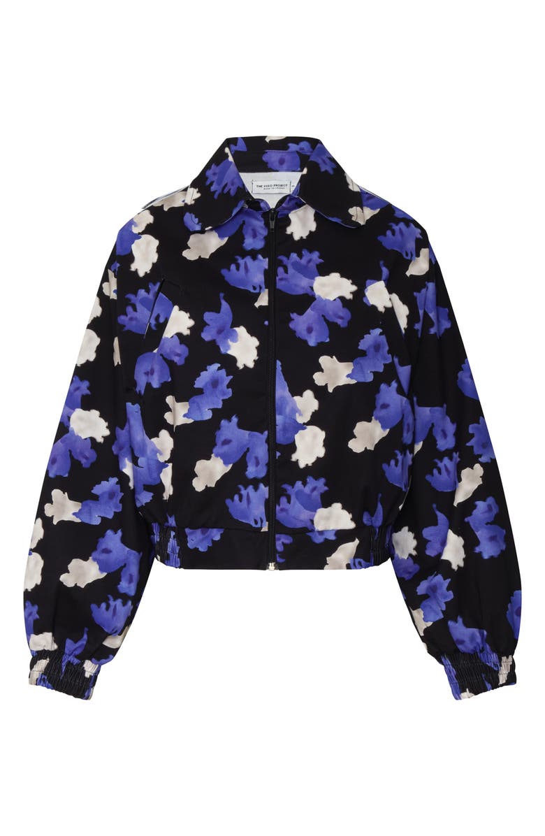The Lulo Project Citadel Floral Stretch Cotton Bomber Jacket, Alternate, color, Jacaranda