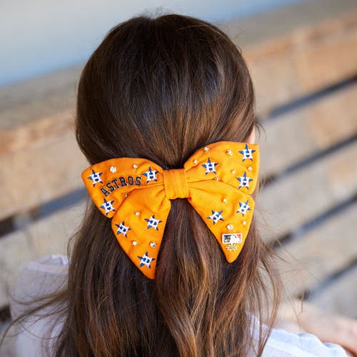 Lele Sadoughi Mlb Houston Astros Bow Barrette In Orange
