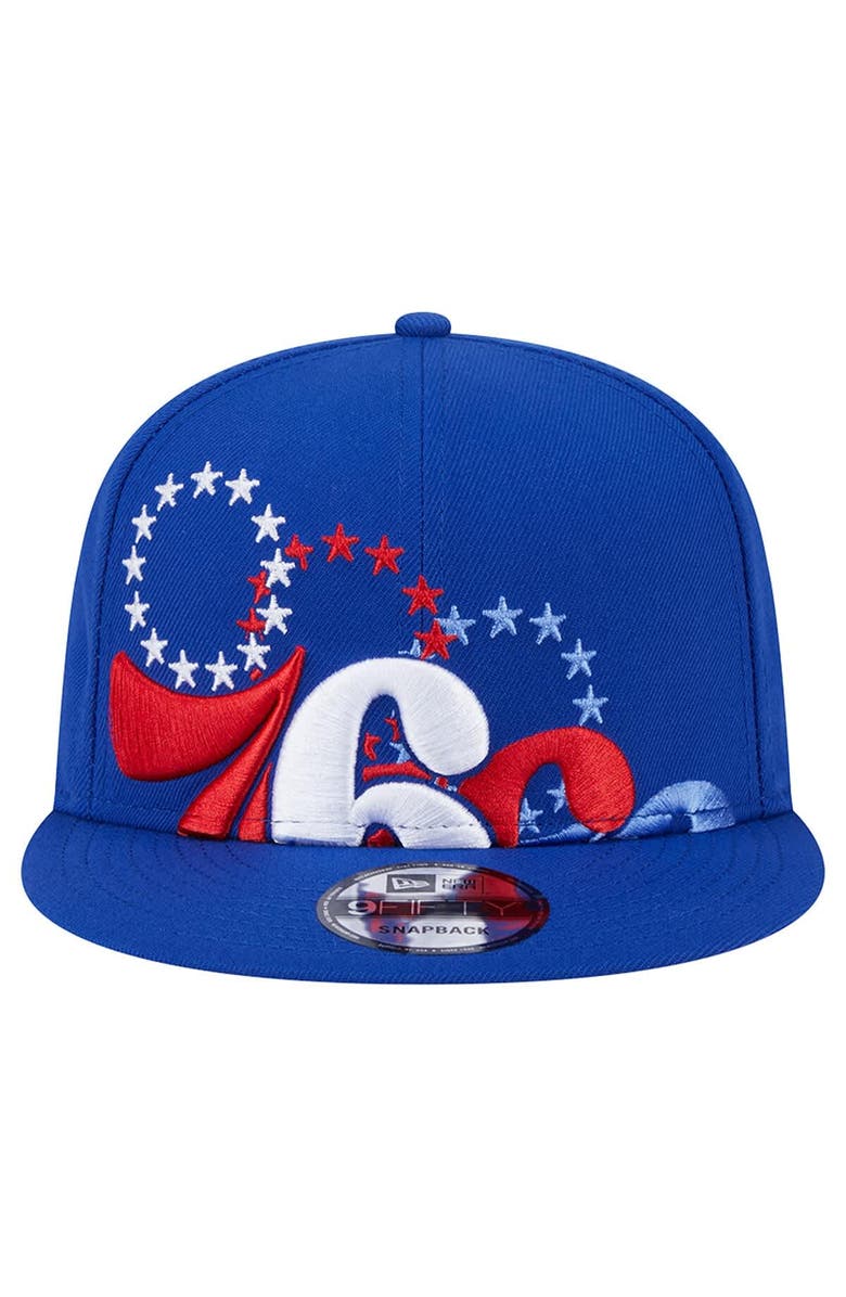 New Era Men's New Era Royal Philadelphia 76ers Sport Night Team Shadow 9FIFTY Snapback Hat, Alternate, color, Royal