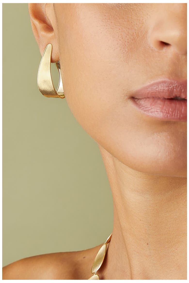 Lunaria Hoop Earrings, Alternate, color, YELLOW GOLD