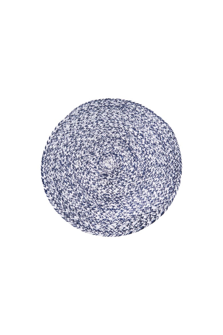 Braided Round Placemats Set of 6 Collection, Alternate, color, Blue