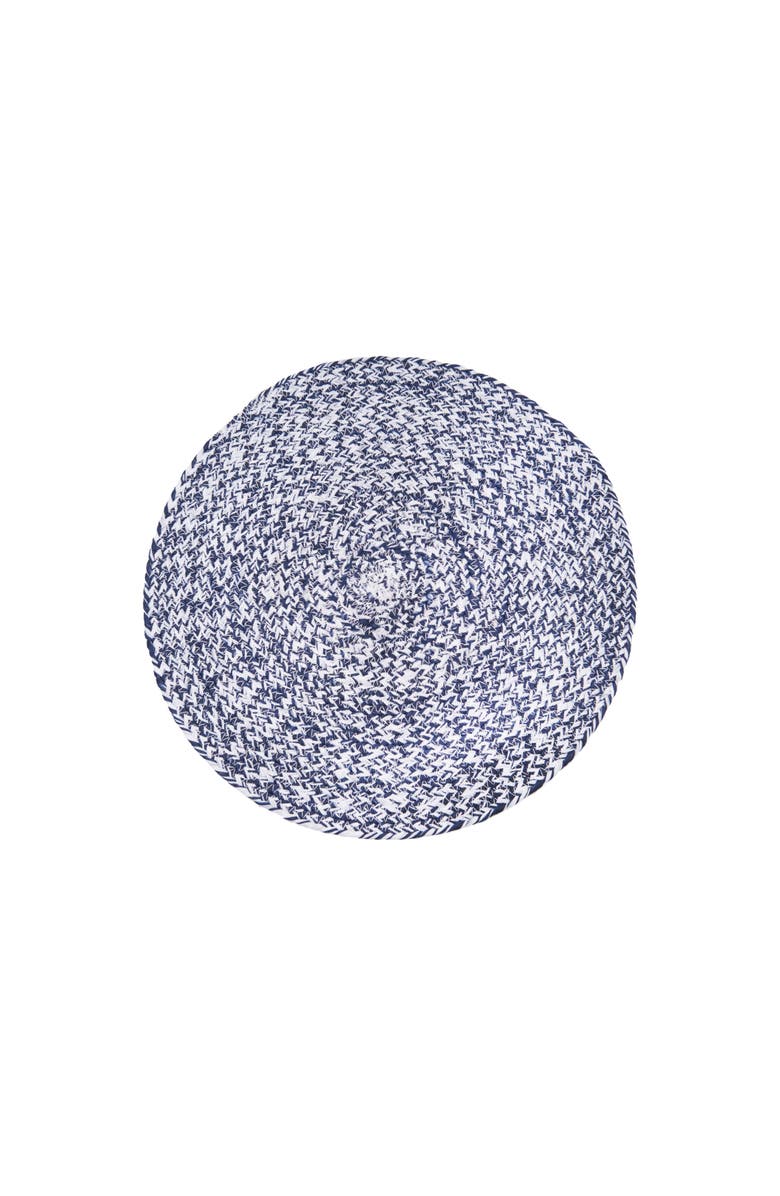 C&F Home Braided Round Placemats Sets of 6 Collection, Alternate, color, Blue