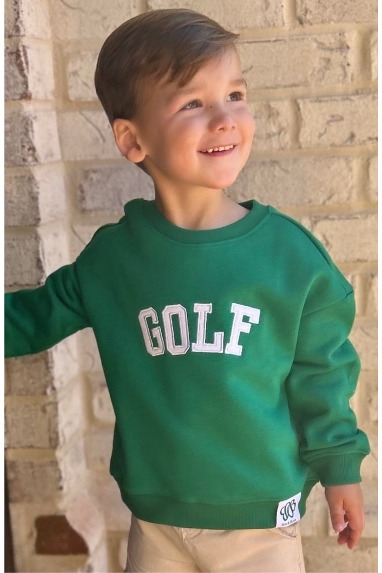 Golf Sweatshirt, Alternate, color, Green/White