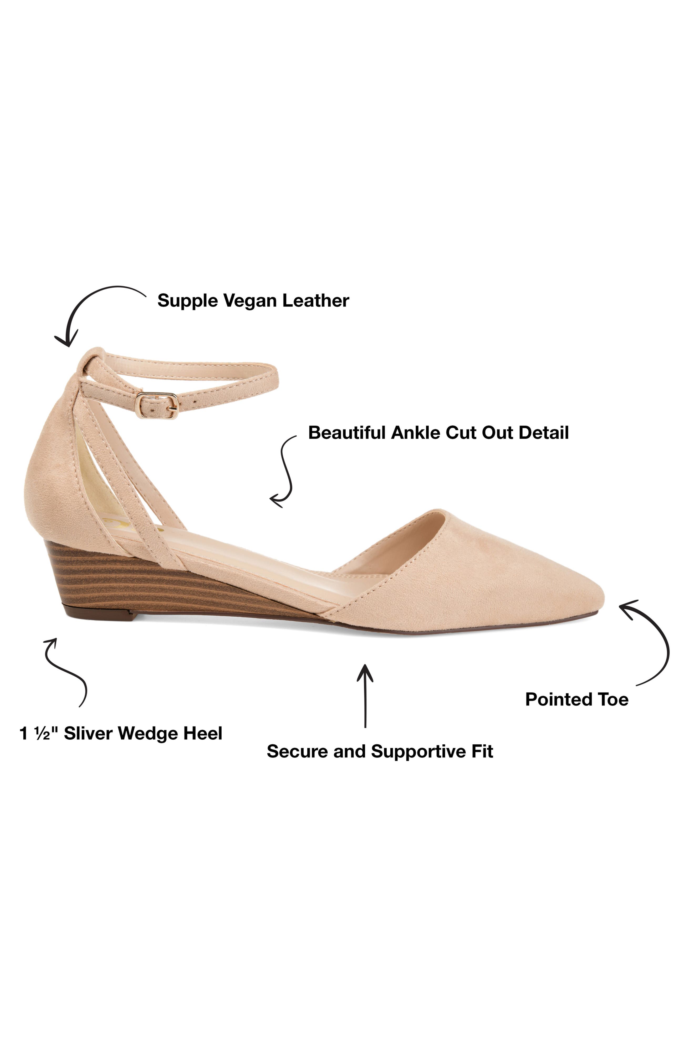 JOURNEE Arkie Sliver Wedge Pump, Alternate, color, NUDE