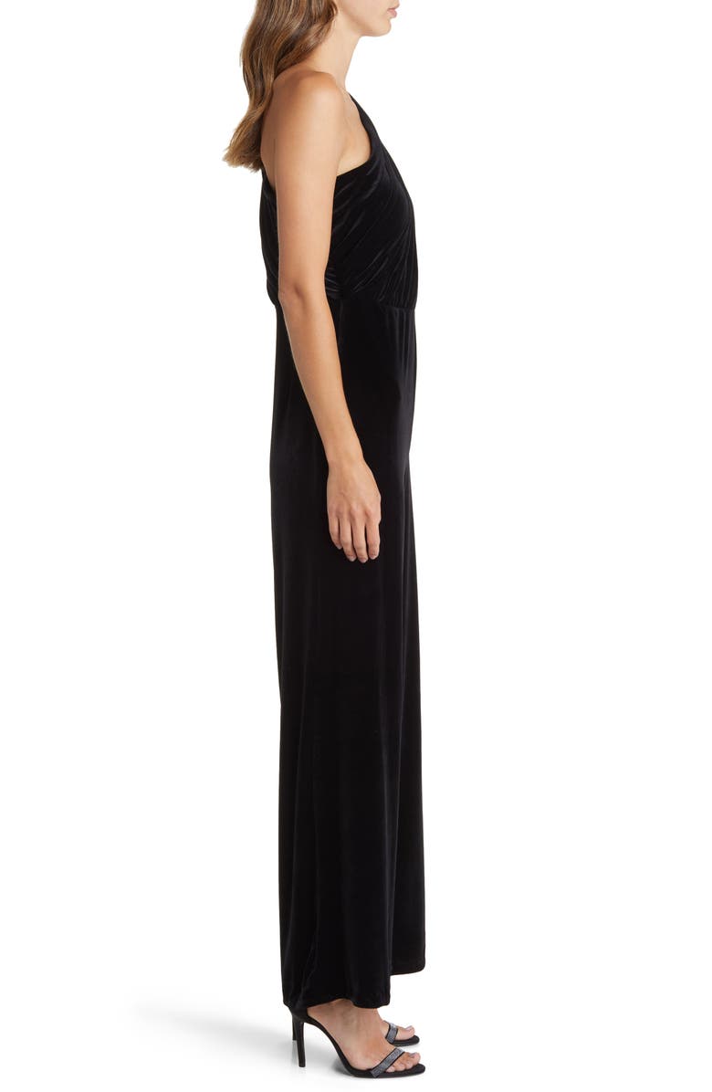 Anne Klein One-Shoulder Velvet Jumpsuit, Alternate, color, 