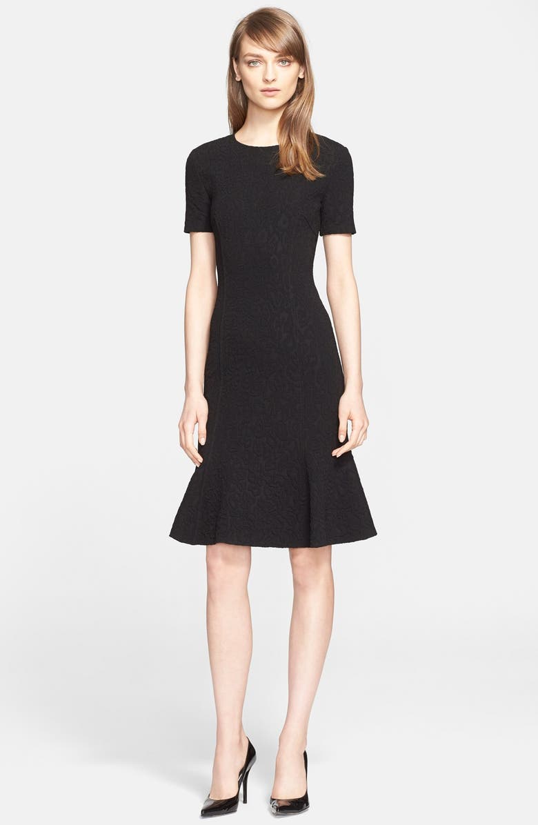 St. John Collection Leopard Jacquard Knit Dress, Main, color, 