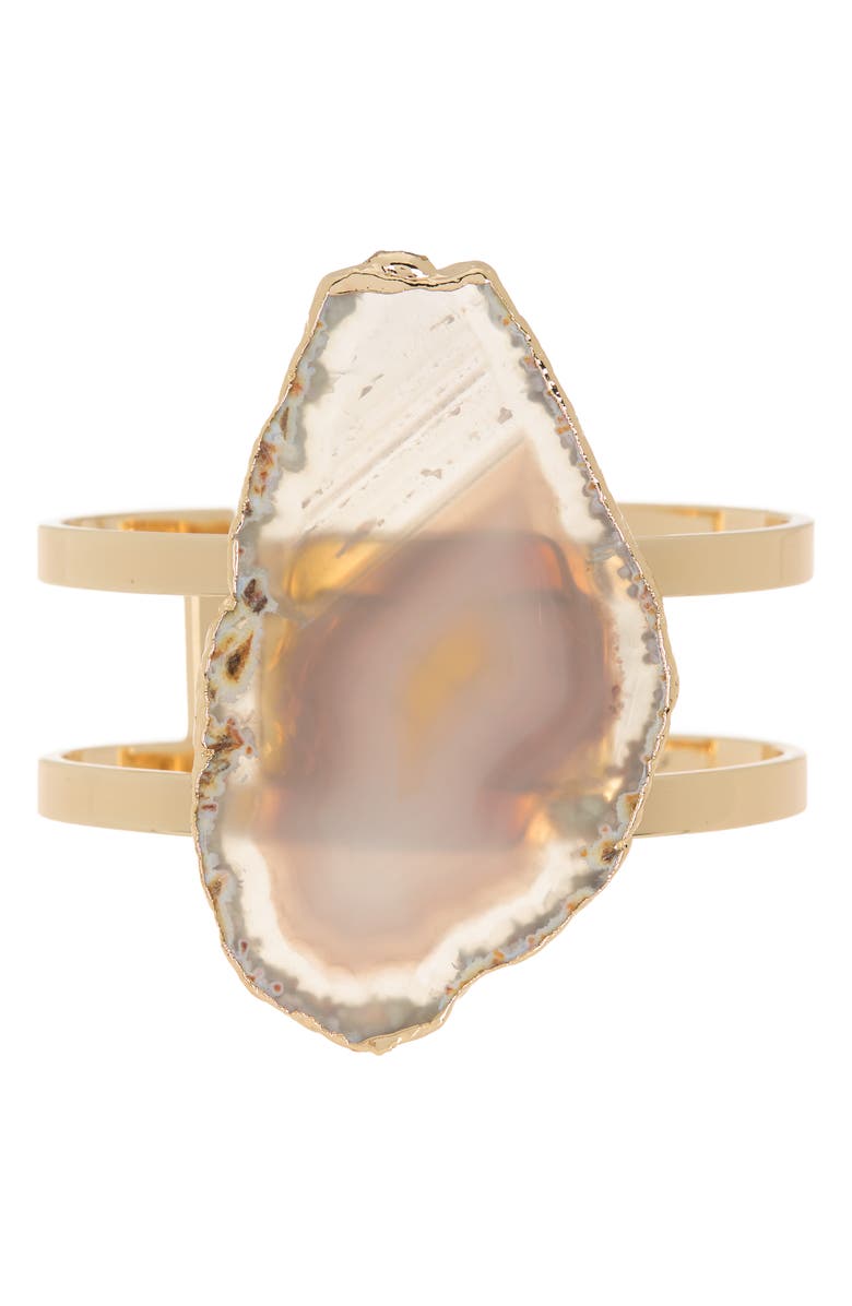 Vince Camuto Sliced Agate Statement Cuff, Main, color, 