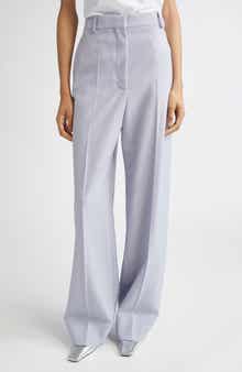 Stella McCartney Loose Straight Leg Wool Canvas Trousers