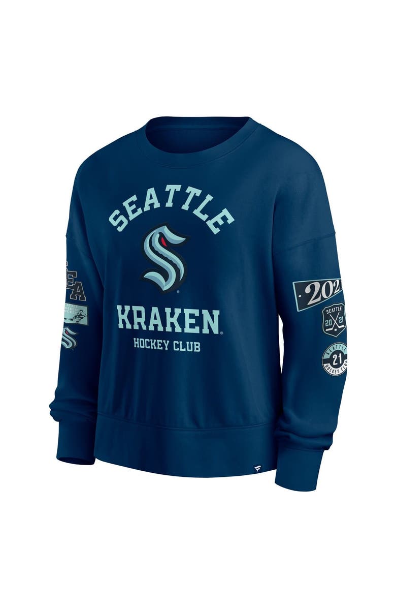 FANATICS Women's Fanatics Deep Sea Blue Seattle Kraken Go Team Pullover Sweatshirt, Alternate, color, Navy