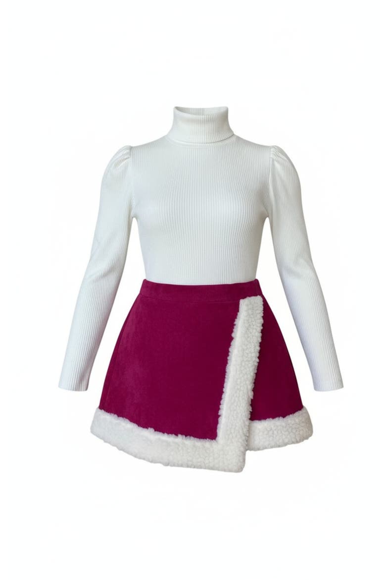 Cozy Long Sleeve Top and  Skort Set, Main, color, White