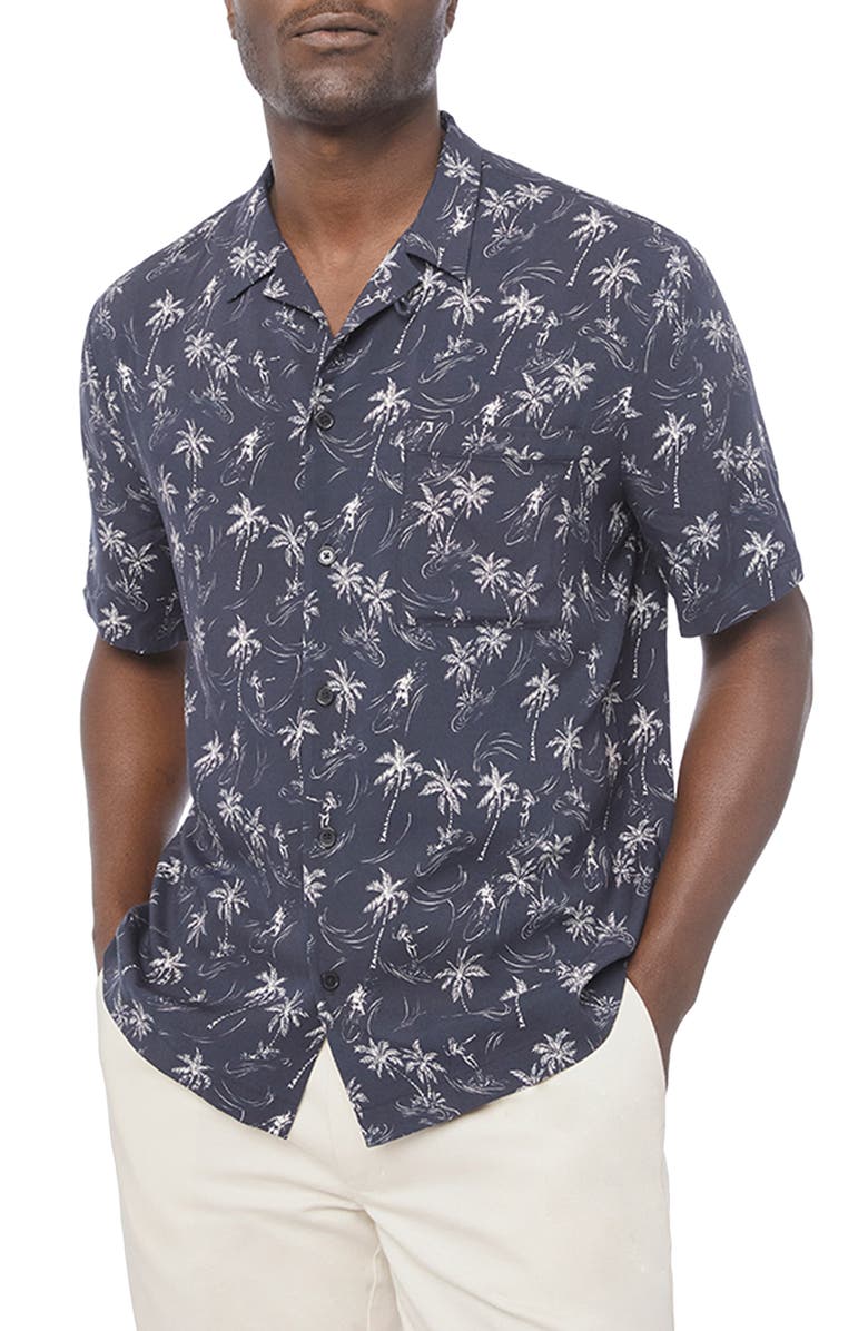 FRAME Regular Fit Tropical Short Sleeve Button-Up Camp Shirt, Main, color,