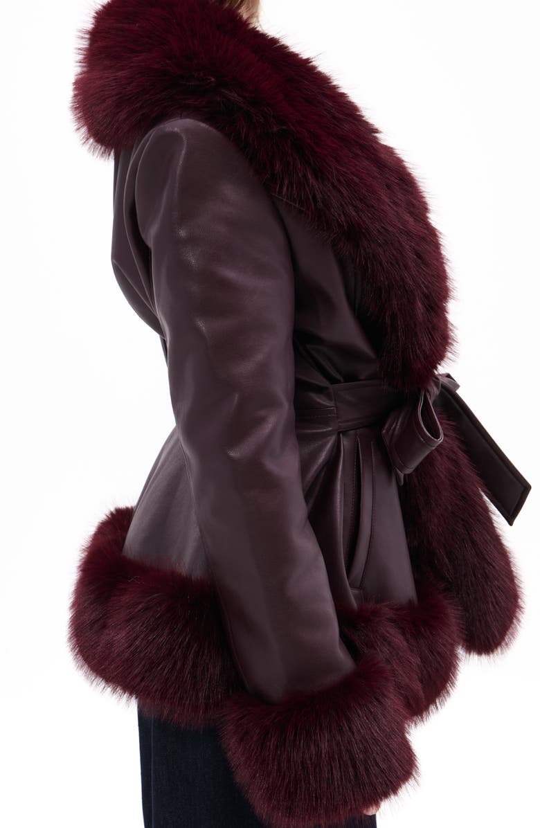 Kenzy Faux Leather & Faux Fur Coat