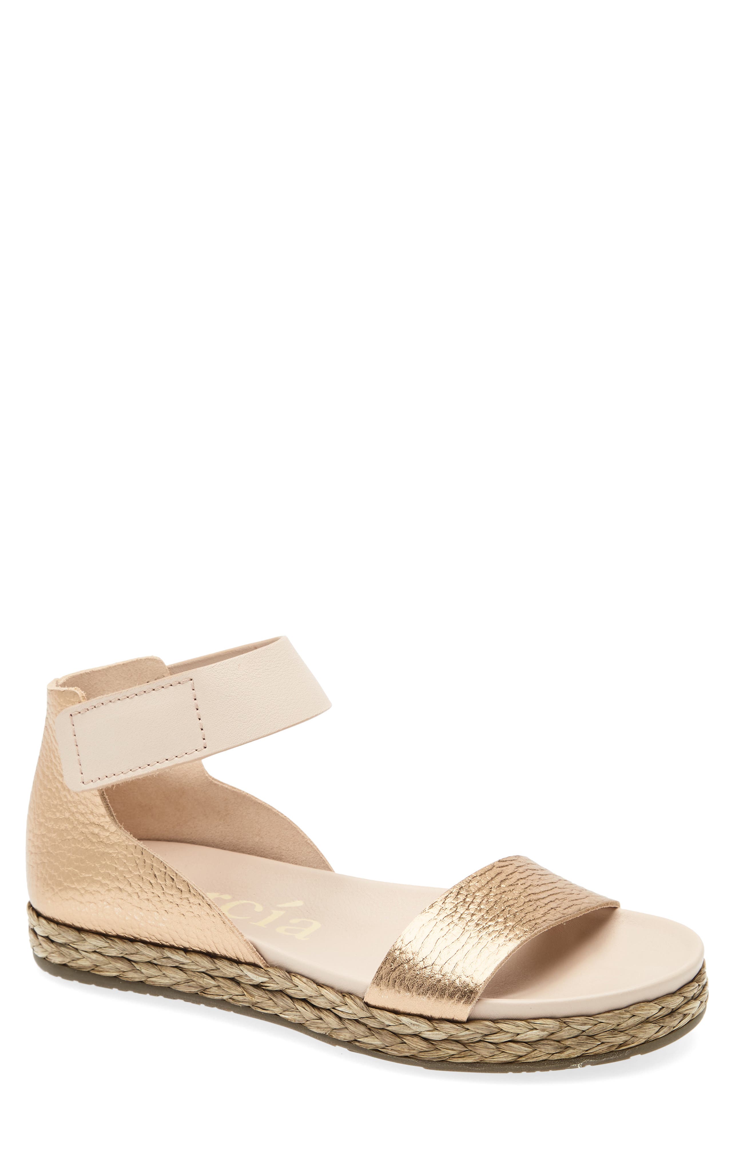 Pedro Garcia Jaida Ankle Strap Espadrille Sandal, Main, color, Cava Cervo Lame