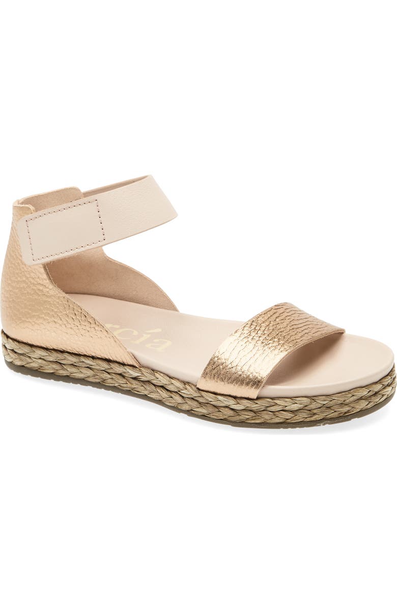 Pedro Garcia Jaida Ankle Strap Espadrille Sandal, Main, color, Cava Cervo Lame