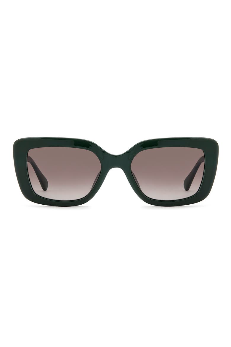 52mm Gradient Rectangular Sunglasses, Main, color, GREEN/ BROWN SF