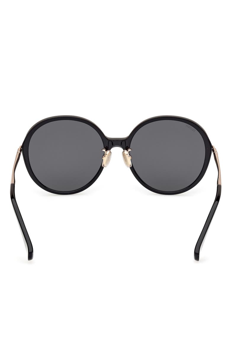 Max Mara 58mm Round Sunglasses, Alternate, color, Shiny Black / Smoke