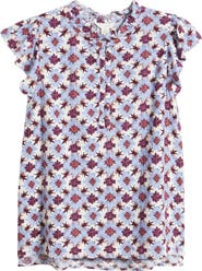 Caslon® Flutter Sleeve Print Popover Top
