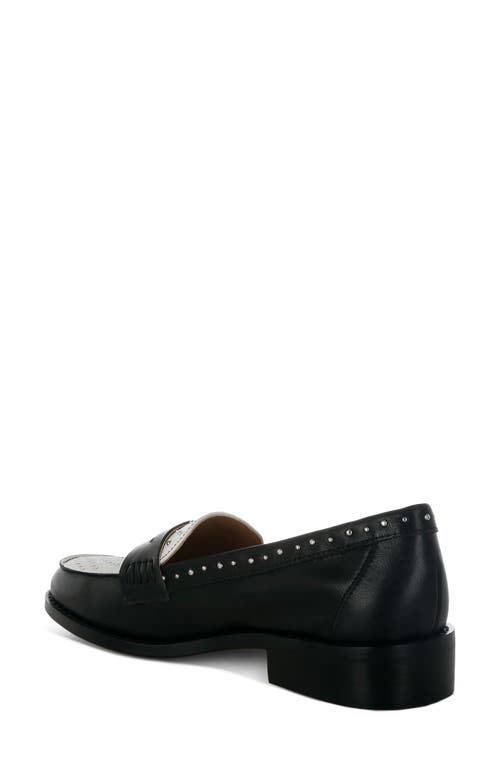 Rag & Co Women's Raisa Stud Embellished Penny Loafers In Black Off White In Black/off White