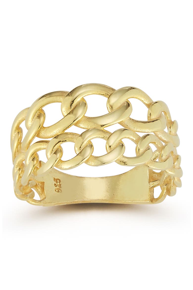 Chain Link Band Ring, Main, color, YELLOW GOLD