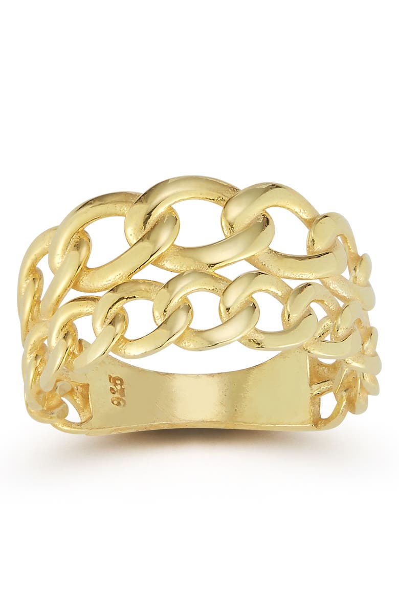 SPHERA MILANO Chain Link Band Ring, Main, color, Yellow Gold